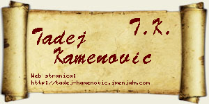 Tadej Kamenović vizit kartica